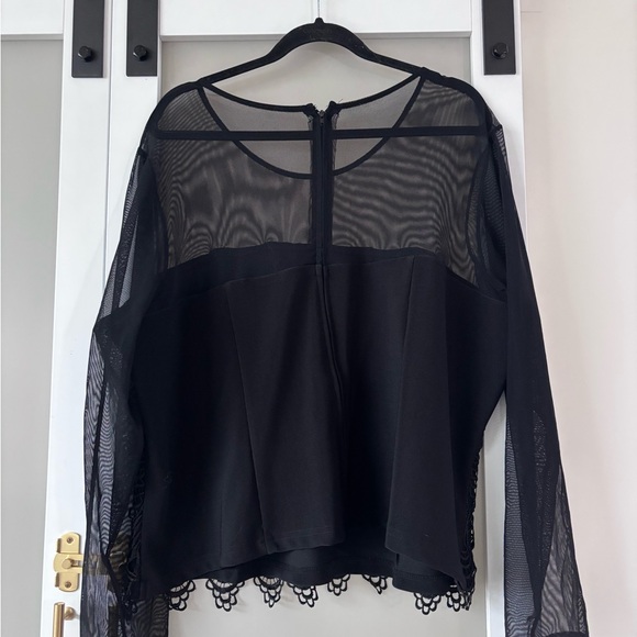 Elegant Black Lace Sheer Top - Picture 3 of 5